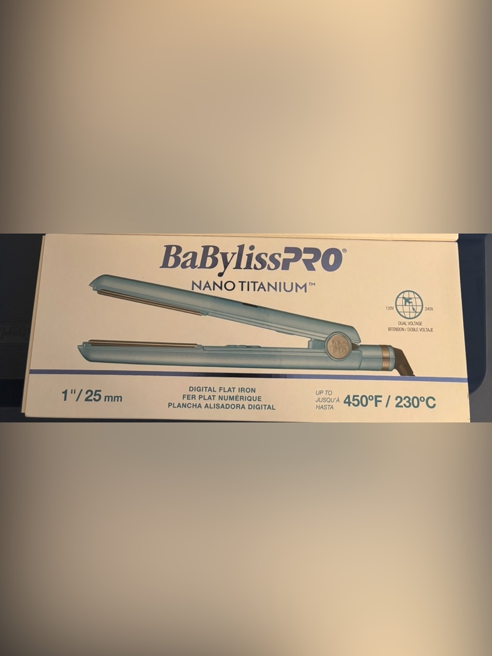 BaBylissPRO Nano Titanium 1" Digital Flat Iron - Teal